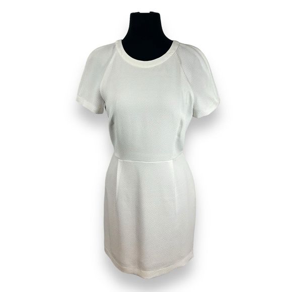 Sandro Short Sleeve open back Mini Dress Womens Medium‎ (Sandro sz 2) white - Picture 1 of 8